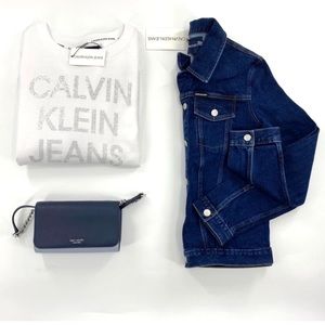 Kate Spades Crossbody ‘Blue’ Adjustable Leather and Chain Link Strap Size Small